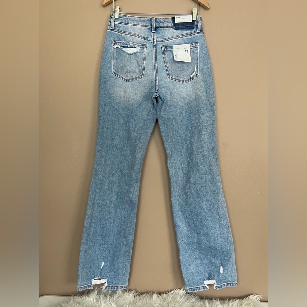 {Vervet} Bella High-Rise Flare Distressed Jeans in Blue - Womens 27 - NWT - Picture 4 of 13